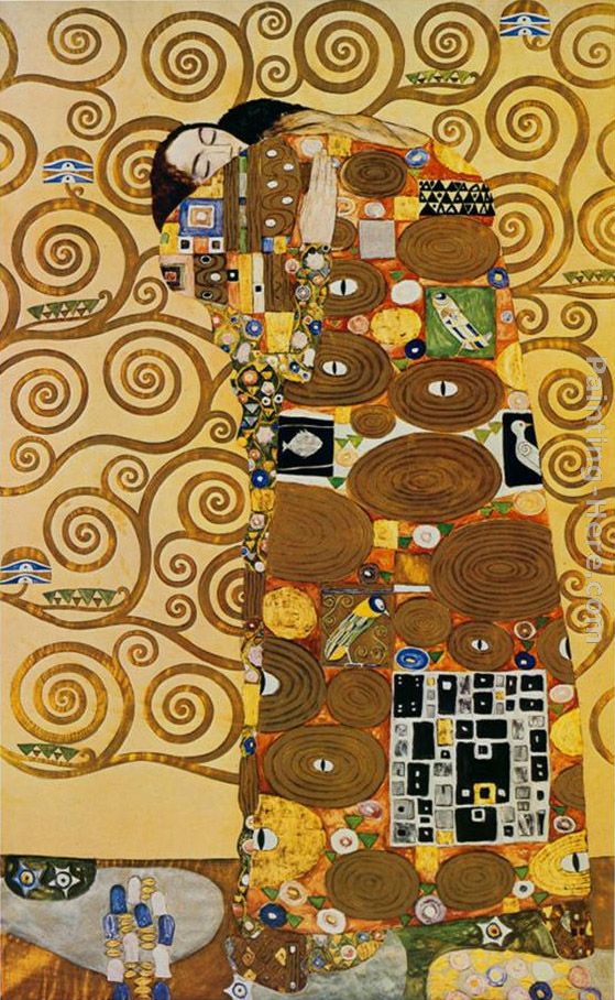 Fulfillment,Stoclet Frieze painting - Gustav Klimt Fulfillment,Stoclet Frieze art painting
